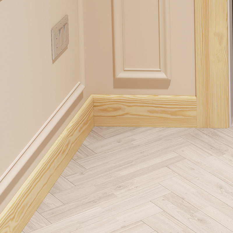 145mm Half Bullnose Pine Skirting Board - Primed or Unprimed