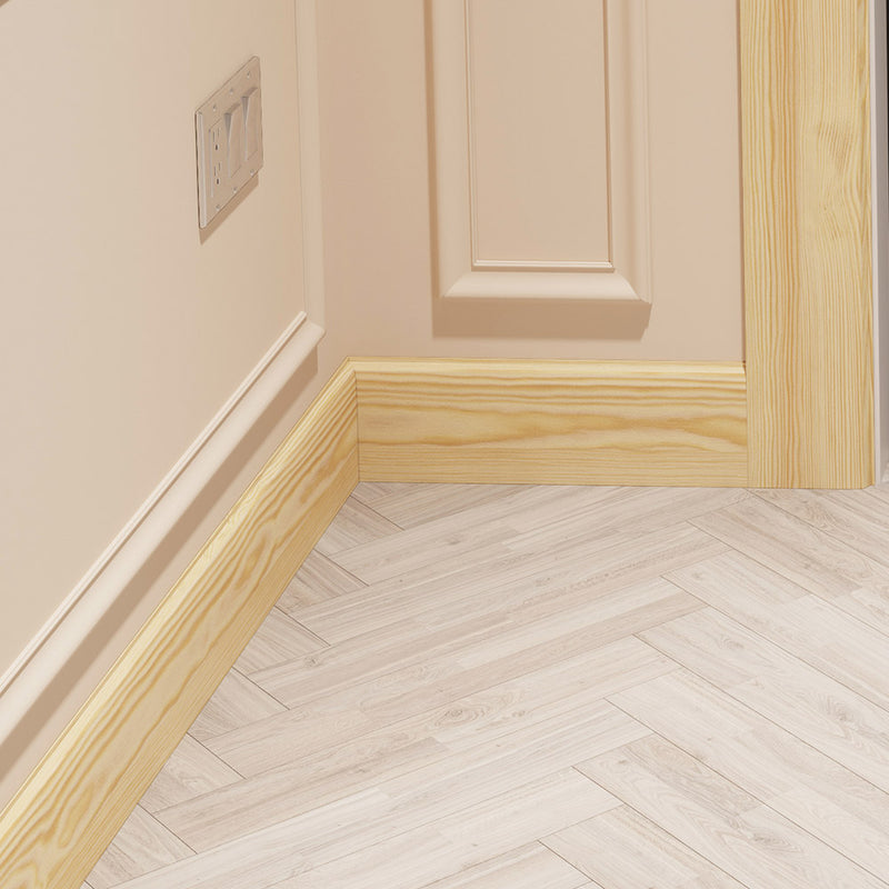 70mm Chamfered Bullnose II Pine Skirting Board - Primed or Unprimed
