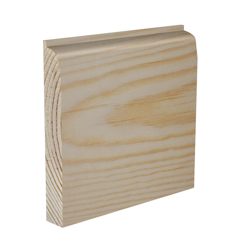 145mm Chamfered Bullnose II Pine Skirting Board - Primed or Unprimed