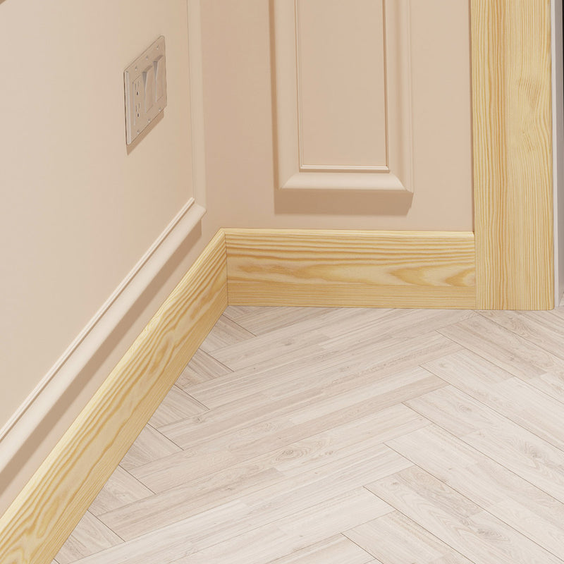 95mm Chamfered Bullnose I Pine Skirting Board - Primed or Unprimed