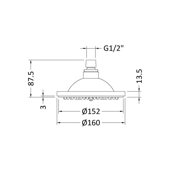 Chrome Fixed Shower Head