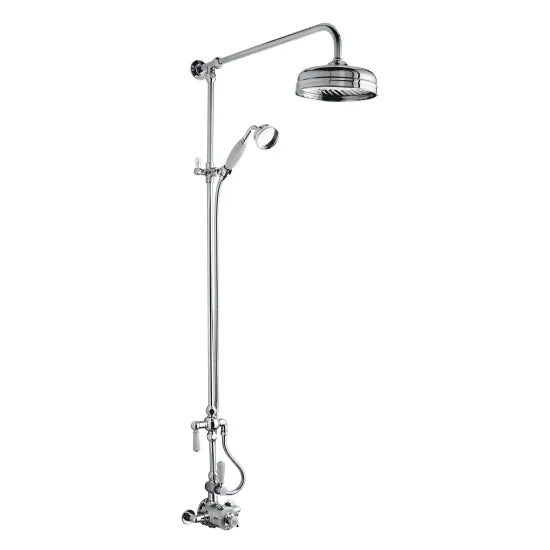 Old London Exposed Chrome Traditional Thermostatic Shower Kit With Head and Handset