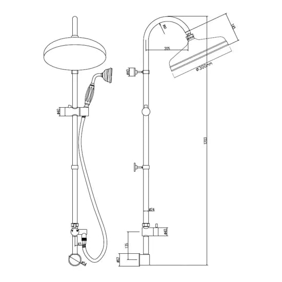Chrome Dual Rigid Riser Kit