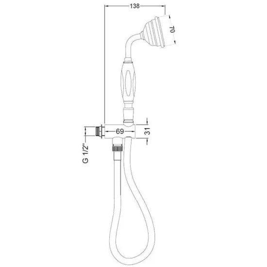 Old London Traditional Chrome Shower Handset Kit