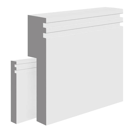 Primed Groove II MDF Skirting Board Cover