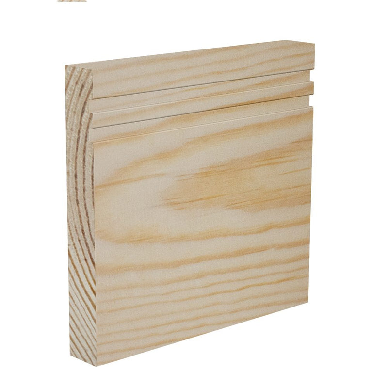 120mm Groove II Pine Skirting Board - Primed or Unprimed