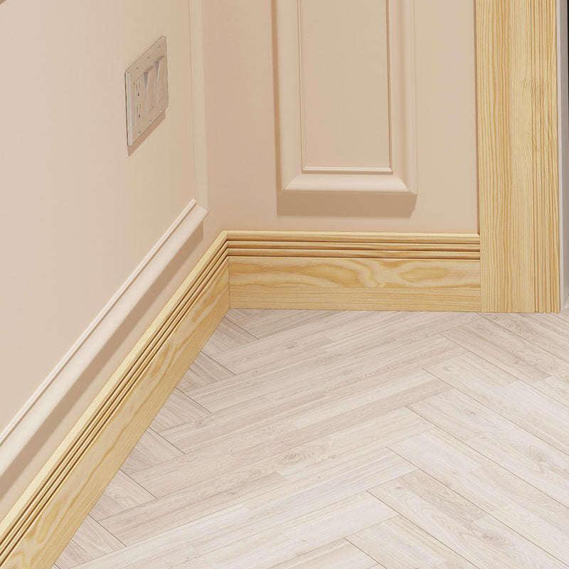 95mm Groove III Pine Skirting Board - Primed or Unprimed