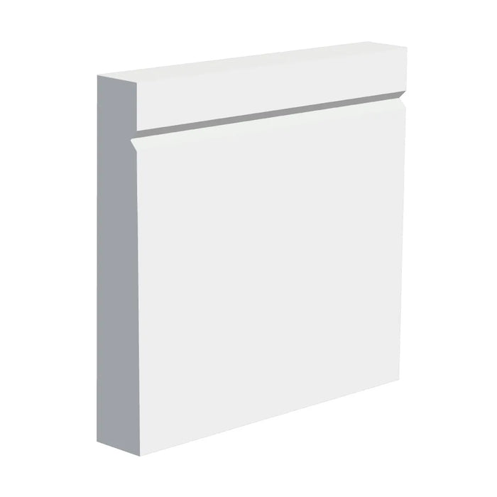 70mm Square V-Groove  MDF Skirting Board - Primed or Unprimed