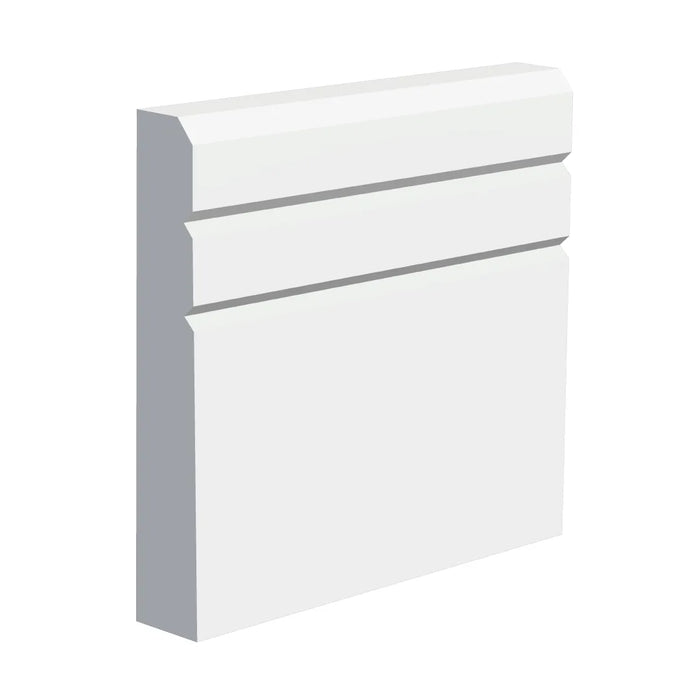 120mm V-Groove II MDF Skirting Board - Primed or Unprimed