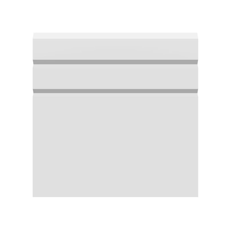 Primed V-Groove II MDF Skirting Board Cover