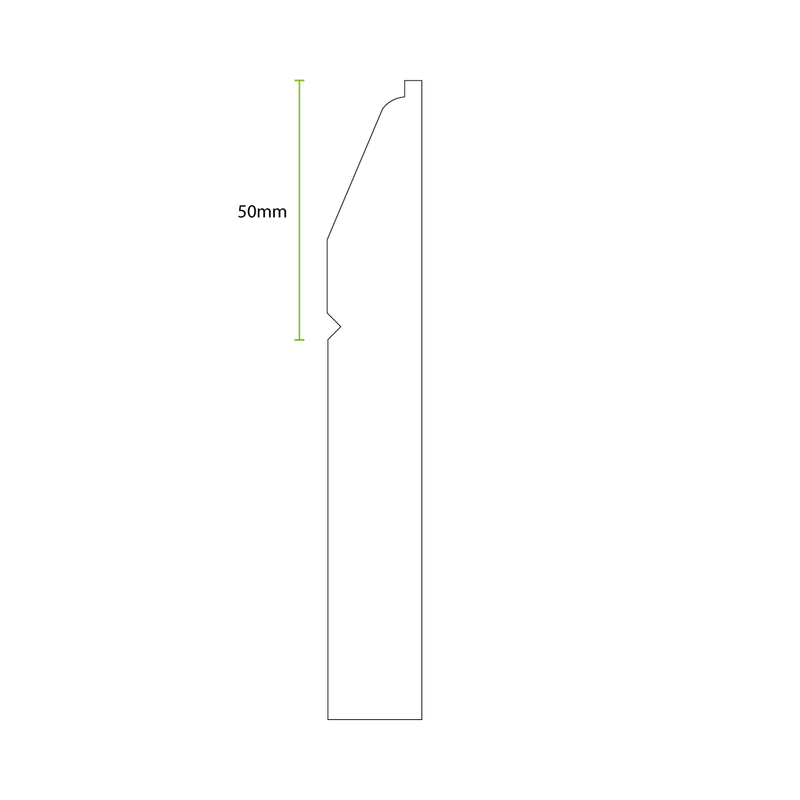 Unprimed Long Chamfered V-Groove MDF Skirting Board Cover