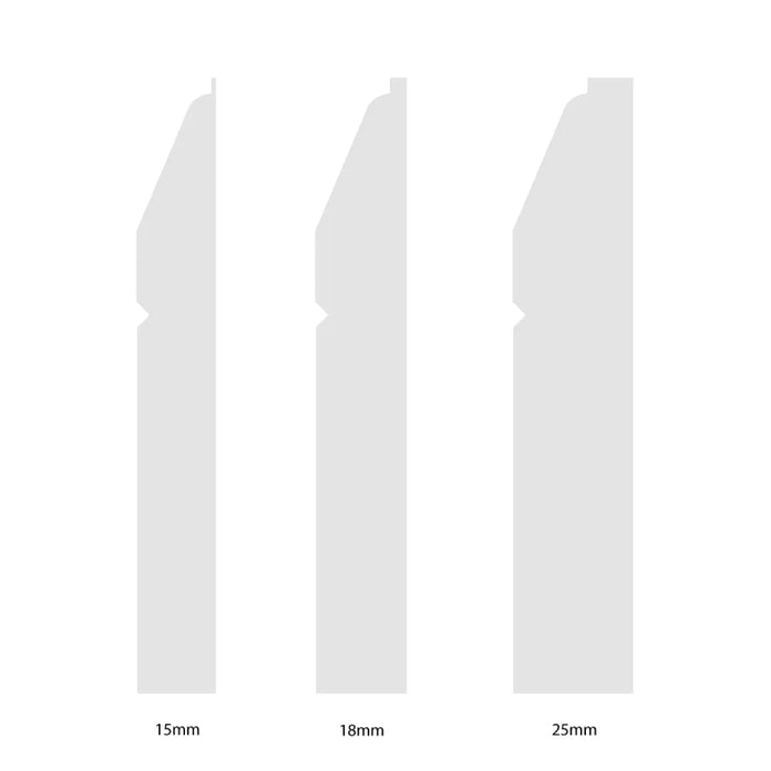 70mm Long Chamfered V-Groov MDF Skirting Board - Primed or Unprimed