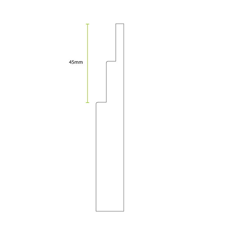 Unprimed High Stepped MDF Skirting Board Cover