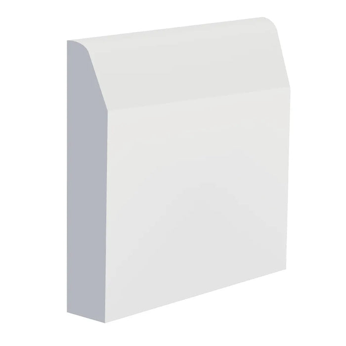 140mm Splayed And Rounded MDF Skirting Board - Primed or Unprimed