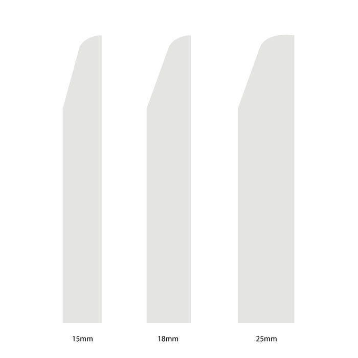 95mm Splayed And Rounded MDF Skirting Board - Primed or Unprimed