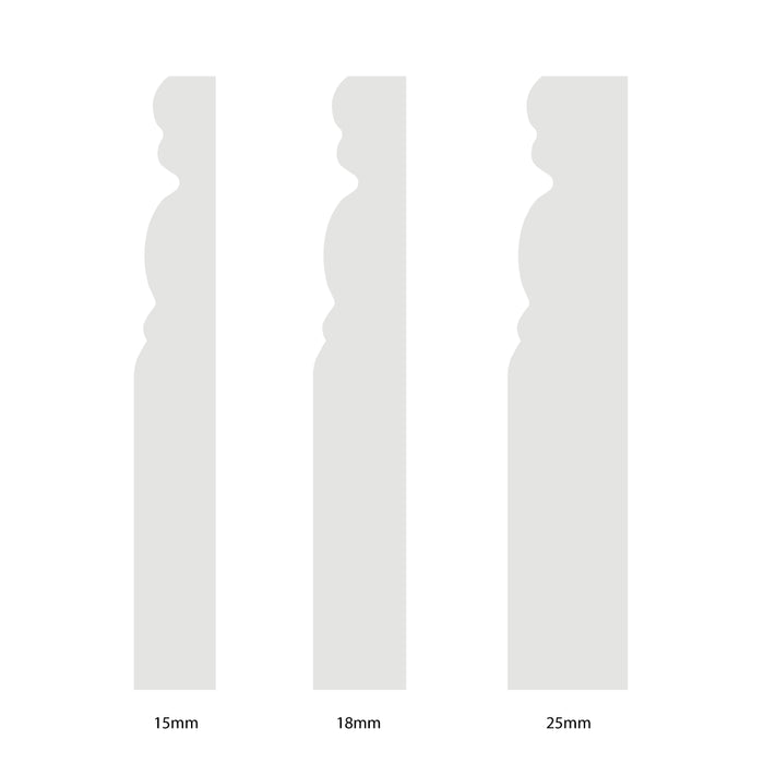 95mm Georgian MDF Skirting Board - Primed or Unprimed