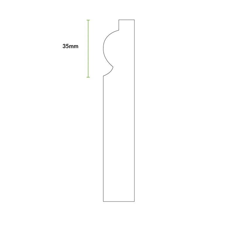 Unprimed Classic Torus MDF Skirting Board Cover