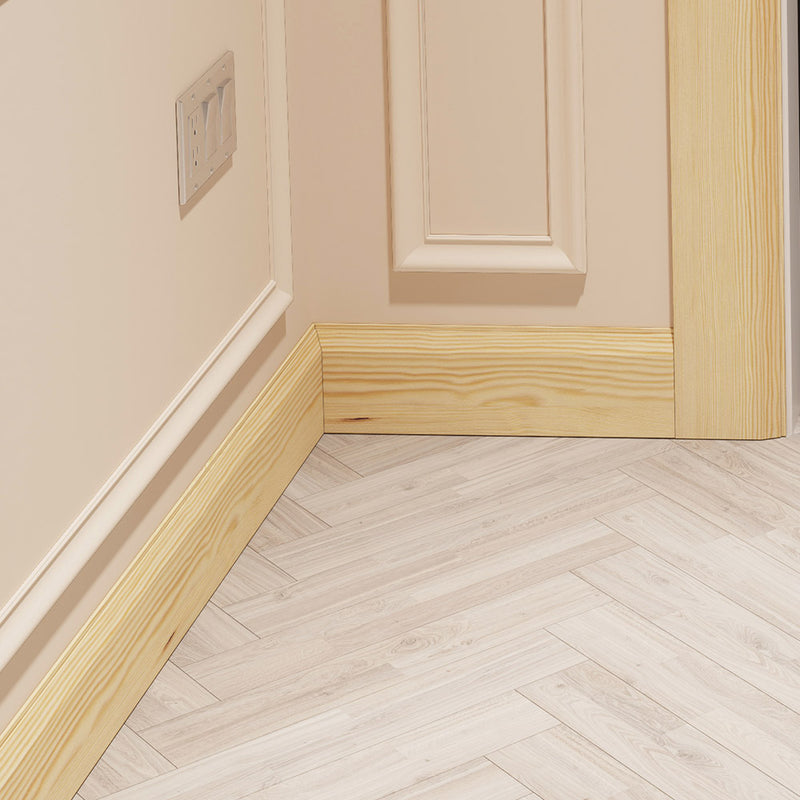 70mm Chamfered Pine Skirting Board - Primed or Unprimed