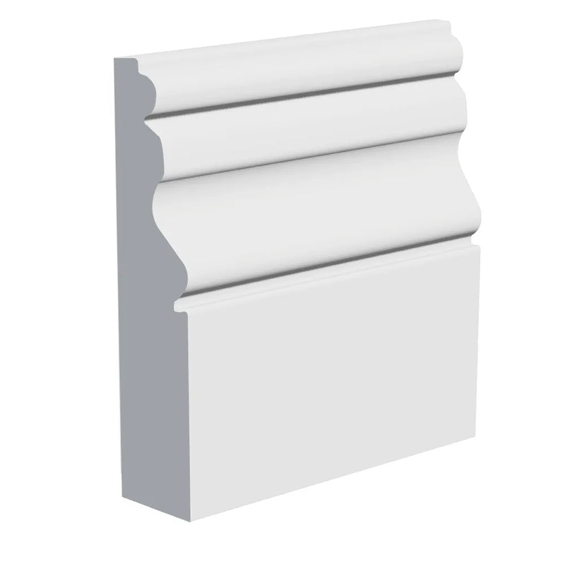 220mm Kensington MDF Skirting Board Profile - Primed or Unprimed