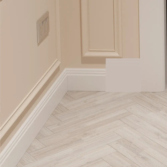 Primed Stepped MDF Skirting Board Cover