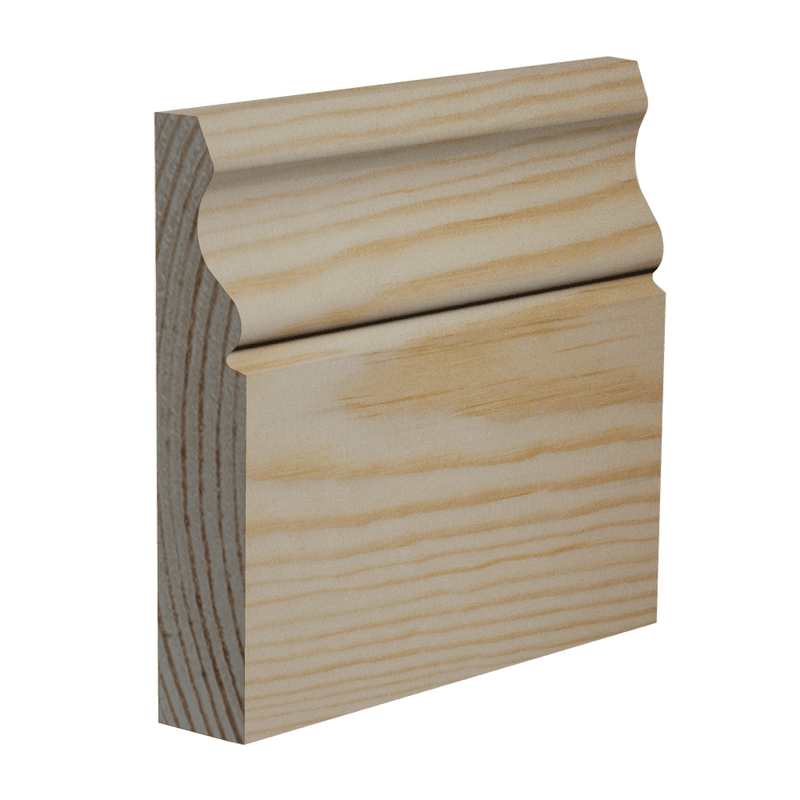 145mm Classic Ogee Pine Skirting Board - Primed or Unprimed