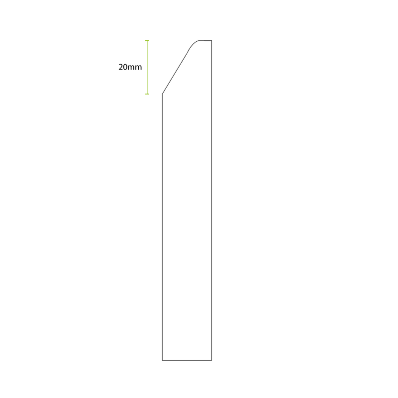 Primed Mini Splayed & Rounded MDF Skirting Board Cover