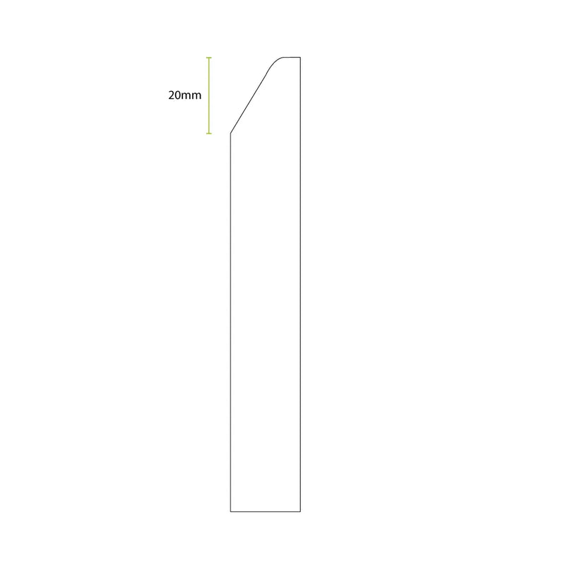 250mm Mini Splayed & Rounded MDF Skirting Board - Primed or Unprimed