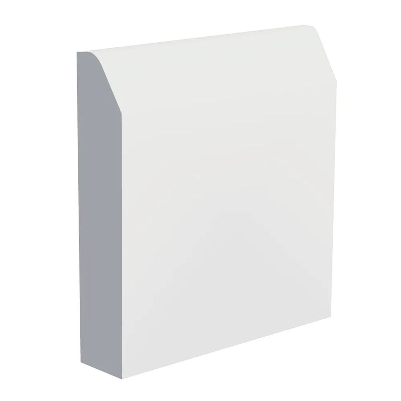 95mm Mini Splayed & Rounded MDF Skirting Board - Primed or Unprimed