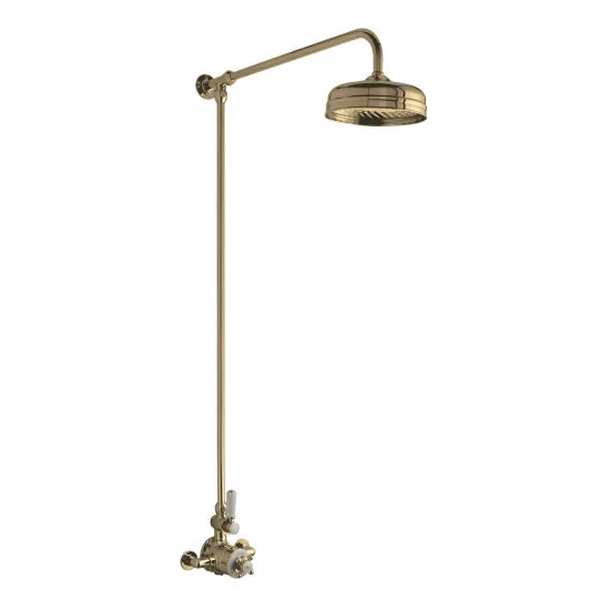 Old London Exposed Valve Sets Traditional Wall Mounted Brushed Brass Shower Kit