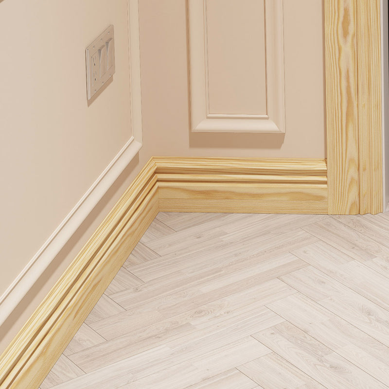 95mm Victorian Pine Skirting Board - Primed or Unprimed