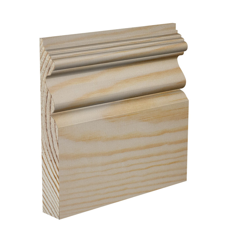 120mm Victorian Pine Skirting Board - Primed or Unprimed