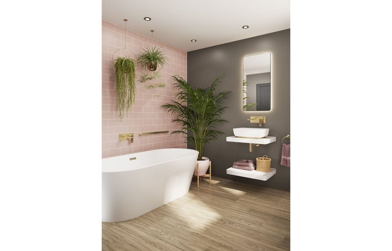 Abode Uno Single Towel Rail - Brushed Brass