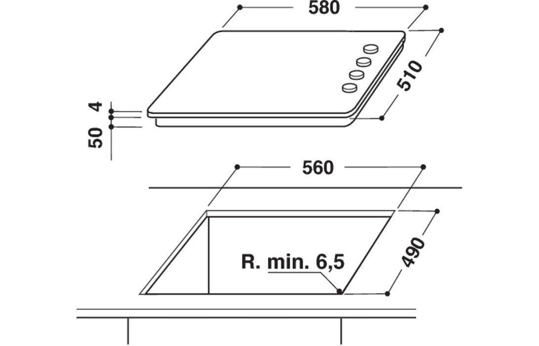 Whirlpool AKM 609 IX 60cm Ceramic Hob - Black