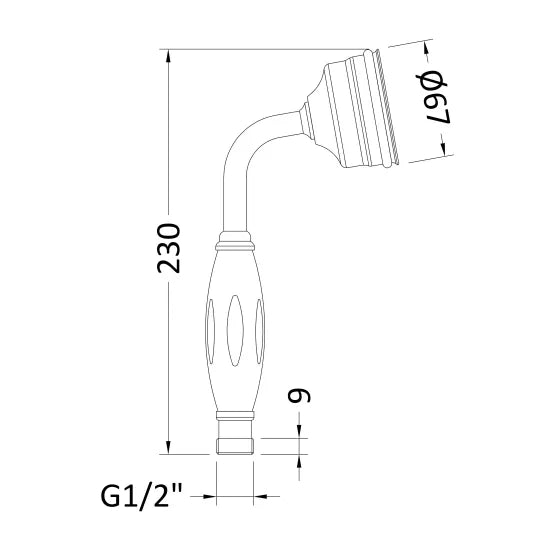 Arley Pro Traditional Chrome Large Handset