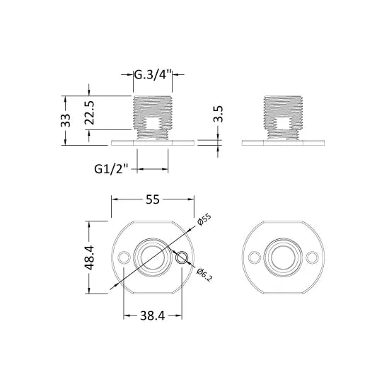 Arley Pro Chrome Fast-Fit Bracket for Bar Thermostats