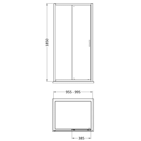 Arley Pro Ralus 5 1000mm Chrome Sliding Shower Door