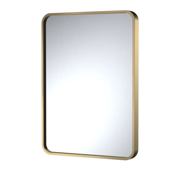 Arley Pro 500mm Brushed Brass Rectangular Recessed Bathroom Mirror