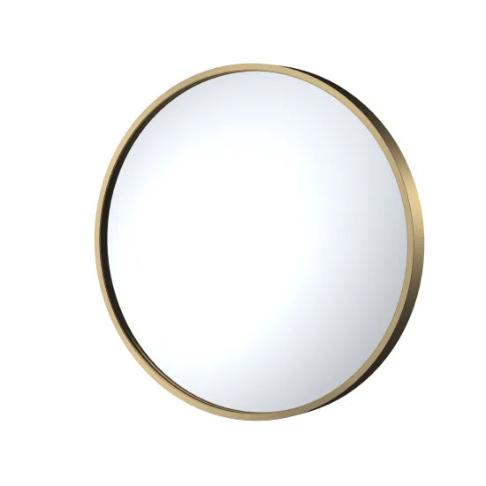 Arley Pro 600mm Brushed Brass Round Recessed Bathroom Mirror