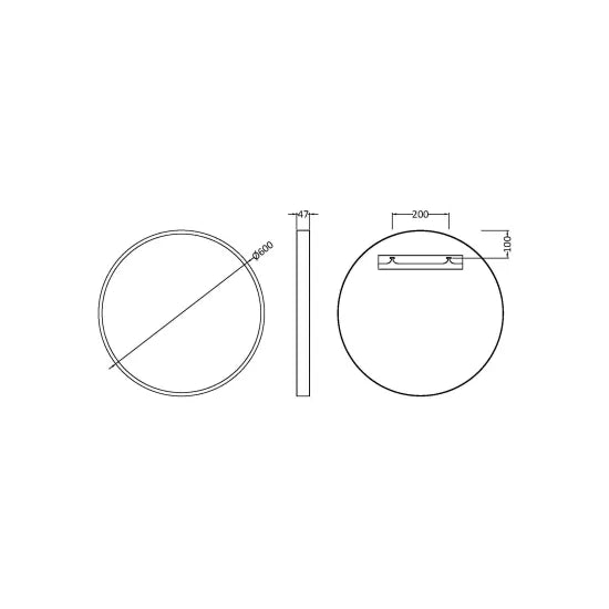 Arley Pro 600mm Brushed Brass Round Recessed Bathroom Mirror