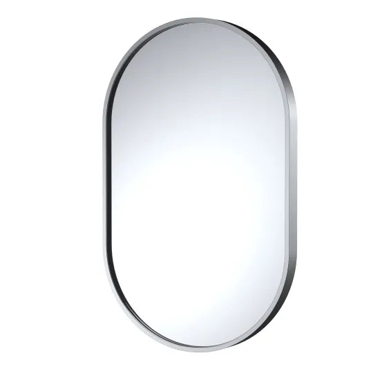 Arley Pro 500mm Polished Chrome Oval Recessed Bathroom Mirror