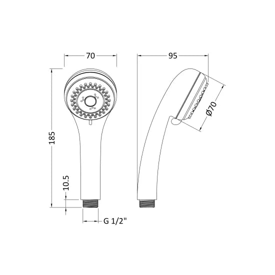 Arley Pro Chrome Triple Shower Handset Kit