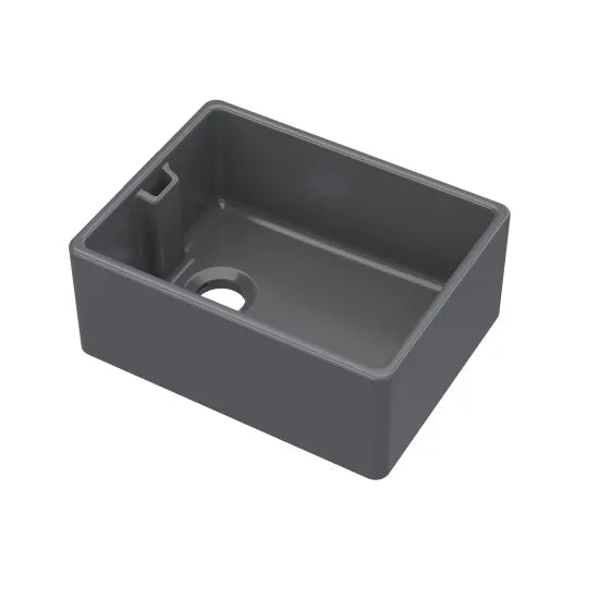 Arley Pro 595mm x 455mm x 254mm Fireclay Single Bowl Belfast Sink With Offset Waste And Weir Overflow