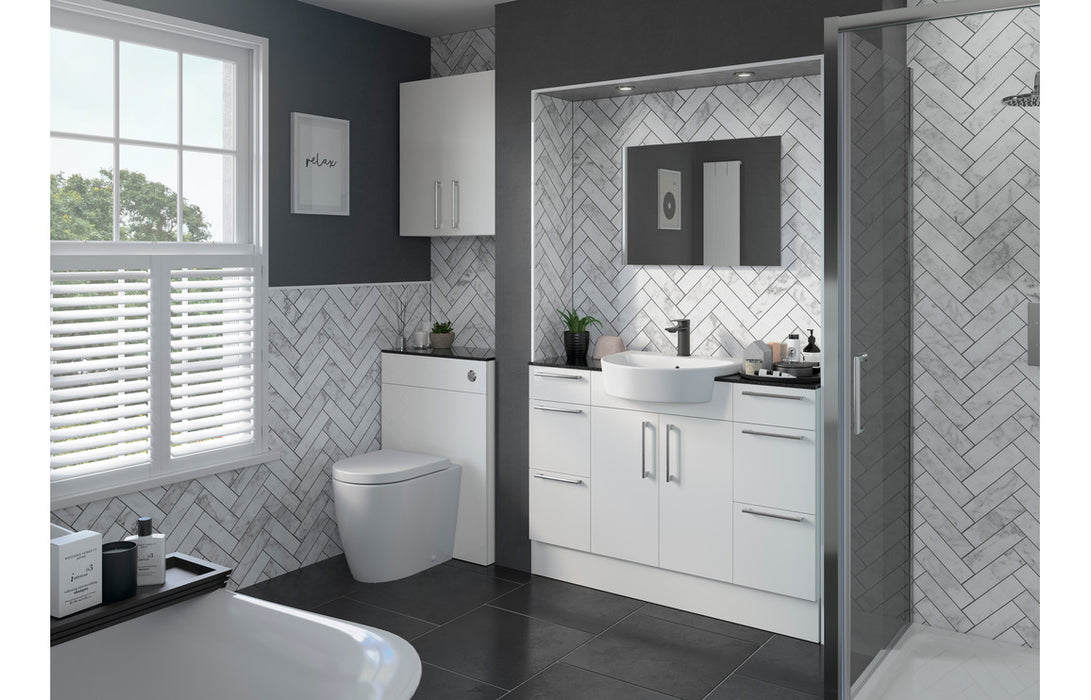 Luma 2200x330mm Tall End Panel - White Gloss