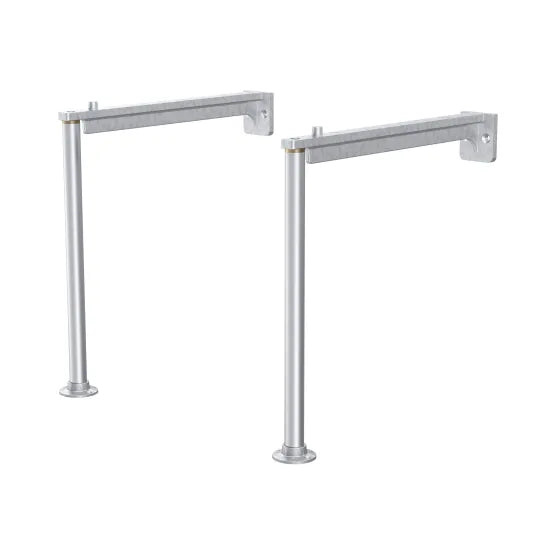 Arley Pro Brushed Steel Cleaner Sink Leg Set and Wall Bracket (Pair)