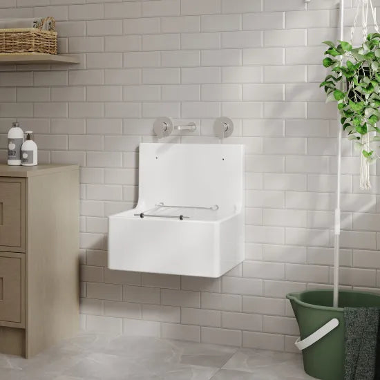 Arley Pro 595mm x 450mm x 220mm Fireclay White Single Bowl Traditional Cleaner Sink With Grid