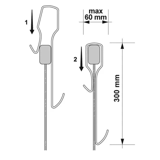 Arley Pro Chrome Enclosure Hook For Framed Enclosures
