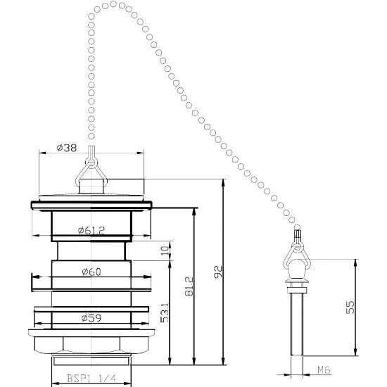 Arley Pro Chrome Plug With Chain Basin Waste