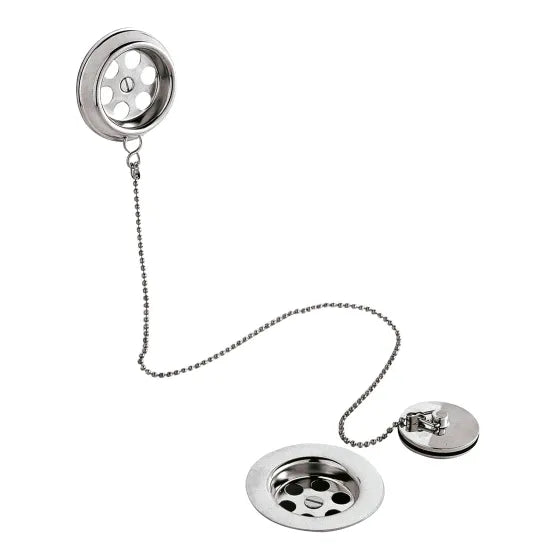Arley Pro Chrome Bath Plug With Chain Bath Waste