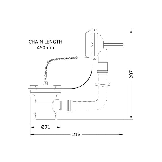Arley Pro Chrome Bath Plug With Chain Bath Waste