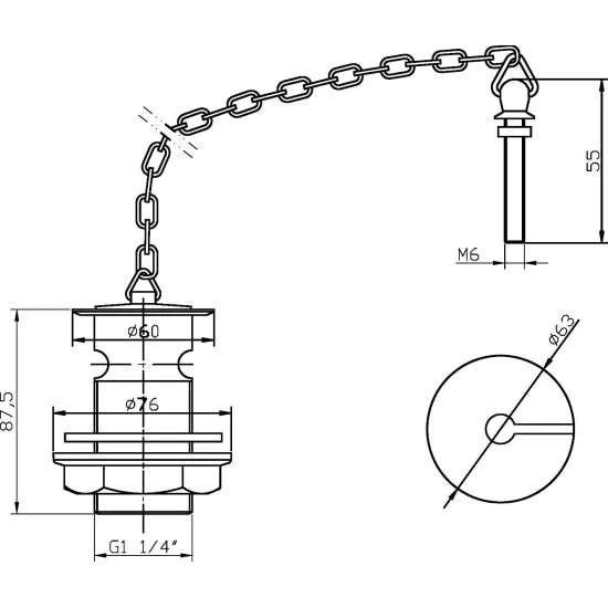 Arley Chrome Pro Plug With Chain Basin Waste